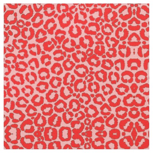 Fett Modern Red Roink Leopard Animal Print Stoff (Nahaufnahme)