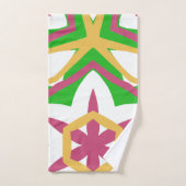 Fett Modern rosa gelb grün Badhandtuch Set (Handtuch)