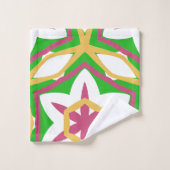 Fett Modern rosa gelb grün Badhandtuch Set (Waschlappen)