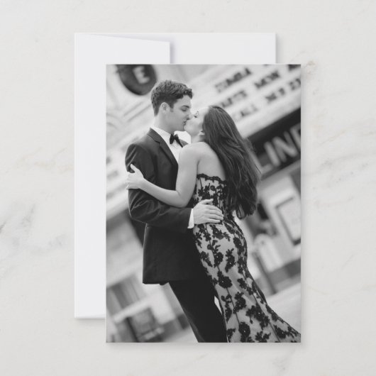 Fett modern Save the Date mit Foto Einladung (Rückseite)