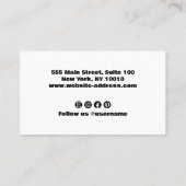 Fett modern schwarz und weiß visitenkarte (Rückseite)