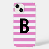 Fett Modern Simple Lila Stripe Initial Monogram Case-Mate iPhone Hülle (Rückseite)