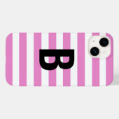 Fett Modern Simple Lila Stripe Initial Monogram Case-Mate iPhone Hülle (Rückseite (Horizontal))