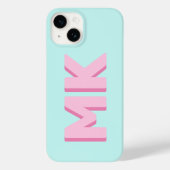 Fett Modern Simple Pink Initial Monogram Case-Mate iPhone Hülle (Rückseite)