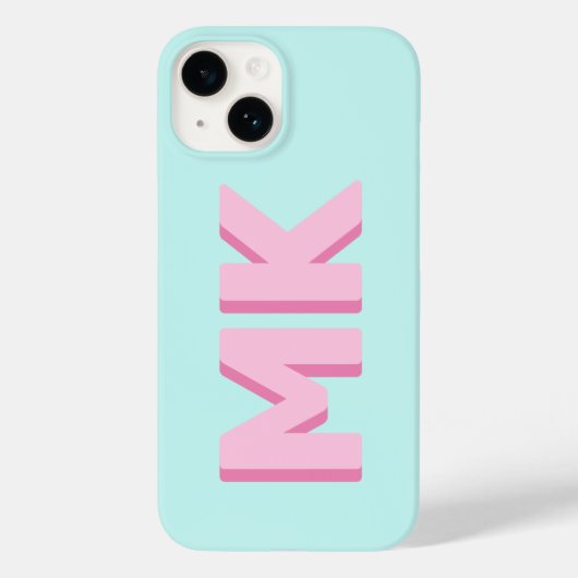 Fett Modern Simple Pink Initial Monogram Case-Mate iPhone Hülle (Rückseite)