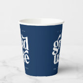 Fett Modern Type Blue Graduation Party Pappbecher (Links)