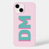 Fett Moderne Big Initials Shadow Monogram Pink Case-Mate iPhone Hülle (Rückseite)