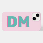 Fett Moderne Big Initials Shadow Monogram Pink Case-Mate iPhone Hülle (Rückseite (Horizontal))