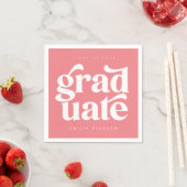 Fett Moderne Blush Pink Graduierungsparty Serviette (Beispiel)