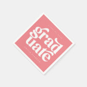 Fett Moderne Blush Pink Graduierungsparty Serviette (Ecke)