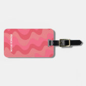 Fett Moderne, einfache Strickwellen Rosa Hübsche K Gepäckanhänger (Vorderseite horizontal)