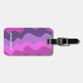 Fett Moderne, einfache Strickwellen Rosa Lila KUST Gepäckanhänger (Vorderseite horizontal)