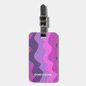 Fett Moderne, einfache Strickwellen Rosa Lila KUST Gepäckanhänger (Vorderseite vertikal)