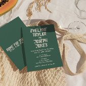 Fett moderne farbenfrohe Brushstroke Retro Wedding Einladung