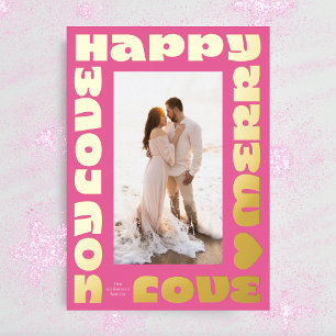 fett moderne hell weihnachten pink gold foto folien feiertagskarte