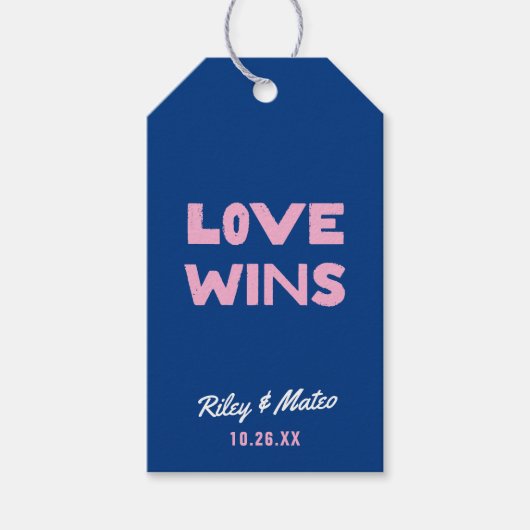 Fett Moderne LIEBE Bunte Gastgeschenk Hochzeit Geschenkanhänger (Vorderseite)