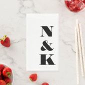 Fett moderne Monogramm-Initialen hochzeiten weiß Serviette (Beispiel)