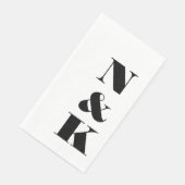 Fett moderne Monogramm-Initialen hochzeiten weiß Serviette (Ecke)