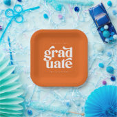 Fett Moderne Orange Graduation Party Pappteller (Party)