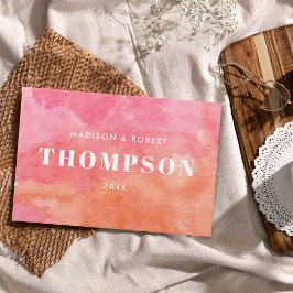 Fett Moderne rosa und orangefarbene Monogramm-Hoch Gästebuch