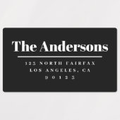 Fett Moderne Rücksendeadresse Schwarz & Weiß Etiketten (Design 2)