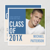 Fett Moderne Typ Graduation Party Foto Einladung (Vorne/Hinten)