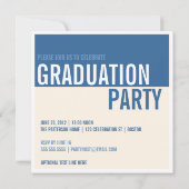 Fett Moderne Typ Graduation Party Foto Einladung (Rückseite)