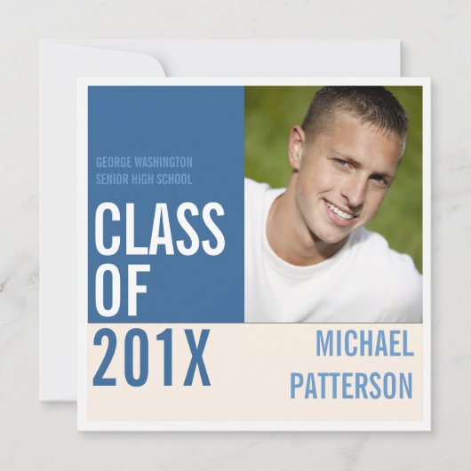 Fett Moderne Typ Graduation Party Foto Einladung (Vorderseite)