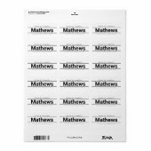 Fett Moderne Weiß- und Schwarze Rücksendeadresse Adressaufkleber (Vorne)