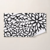 Fett moderne weiße Blume auf schwarzem Hintergrund Badhandtuch Set (Handtuch)