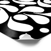 Fett moderne weiße Blume auf schwarzem Hintergrund Poster (Ecke)