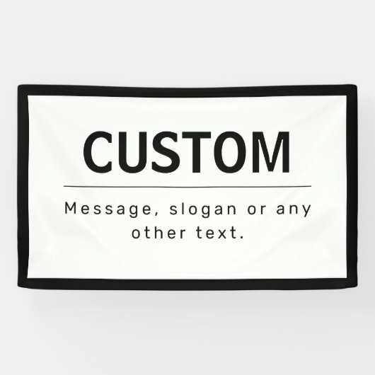 Fett moderner bearbeitbarer Text | Schwarz und Wei Banner (Horizontal)