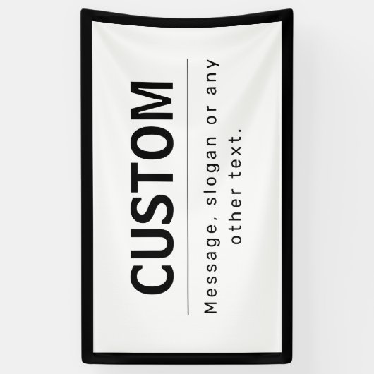 Fett moderner bearbeitbarer Text | Schwarz und Wei Banner (Vertikal)