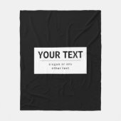 Fett moderner bearbeitbarer Text | Schwarz und Wei Fleecedecke (Vorderseite)