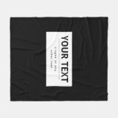 Fett moderner bearbeitbarer Text | Schwarz und Wei Fleecedecke (Vorderseite (Horizontal))