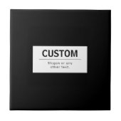 Fett moderner bearbeitbarer Text | Schwarz und Wei Fliese (Vorderseite)