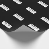 Fett moderner bearbeitbarer Text | Schwarz und Wei Geschenkpapier (Ecke)