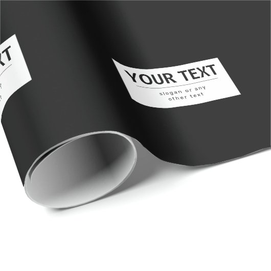 Fett moderner bearbeitbarer Text | Schwarz und Wei Geschenkpapier (Rolleneckpunkt)