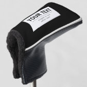 Fett moderner bearbeitbarer Text | Schwarz und Wei Golf Headcover (3/4 Vorderseite)