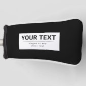 Fett moderner bearbeitbarer Text | Schwarz und Wei Golf Headcover (Vorderseite)