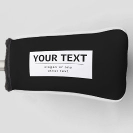 Fett moderner bearbeitbarer Text | Schwarz und Wei Golf Headcover