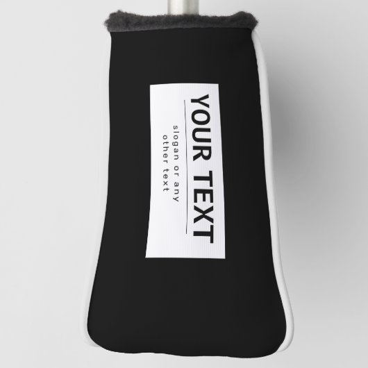 Fett moderner bearbeitbarer Text | Schwarz und Wei Golf Headcover (Rotieren 90)
