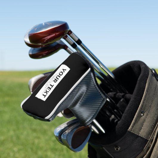 Fett moderner bearbeitbarer Text | Schwarz und Wei Golf Headcover (In Situ)