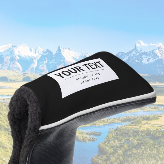 Fett moderner bearbeitbarer Text | Schwarz und Wei Golf Headcover