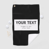 Fett moderner bearbeitbarer Text | Schwarz und Wei Golfhandtuch (Insitu)