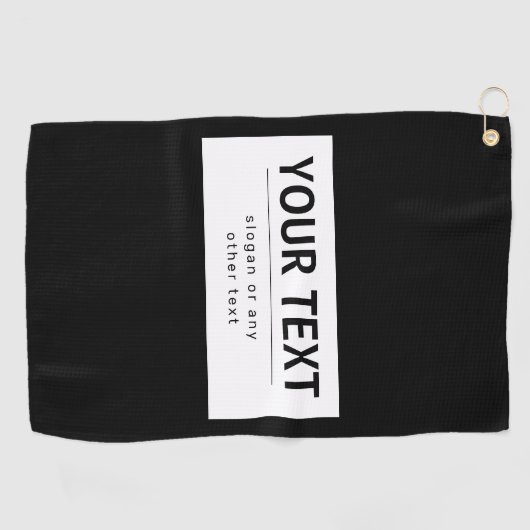 Fett moderner bearbeitbarer Text | Schwarz und Wei Golfhandtuch (Horizontal)