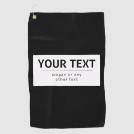 Fett moderner bearbeitbarer Text | Schwarz und Wei Golfhandtuch