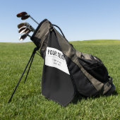 Fett moderner bearbeitbarer Text | Schwarz und Wei Golfhandtuch (Gras)