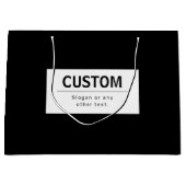 Fett moderner bearbeitbarer Text | Schwarz und Wei Große Geschenktüte (Vorderseite)