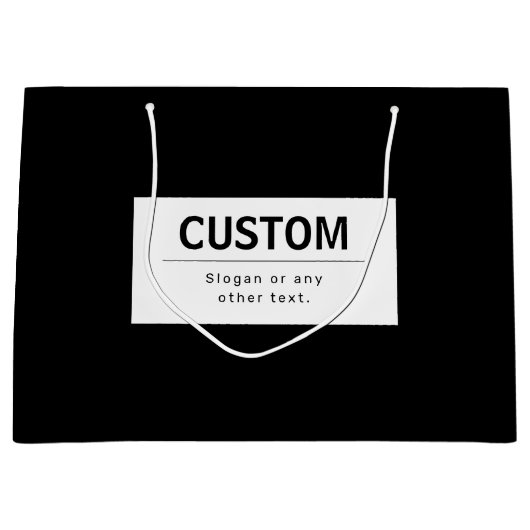 Fett moderner bearbeitbarer Text | Schwarz und Wei Große Geschenktüte (Vorderseite)